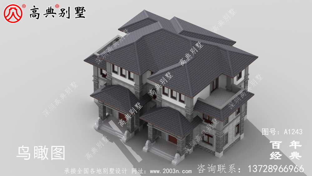 新中式三層農村別墅設計圖紙_新農村別墅家居設計