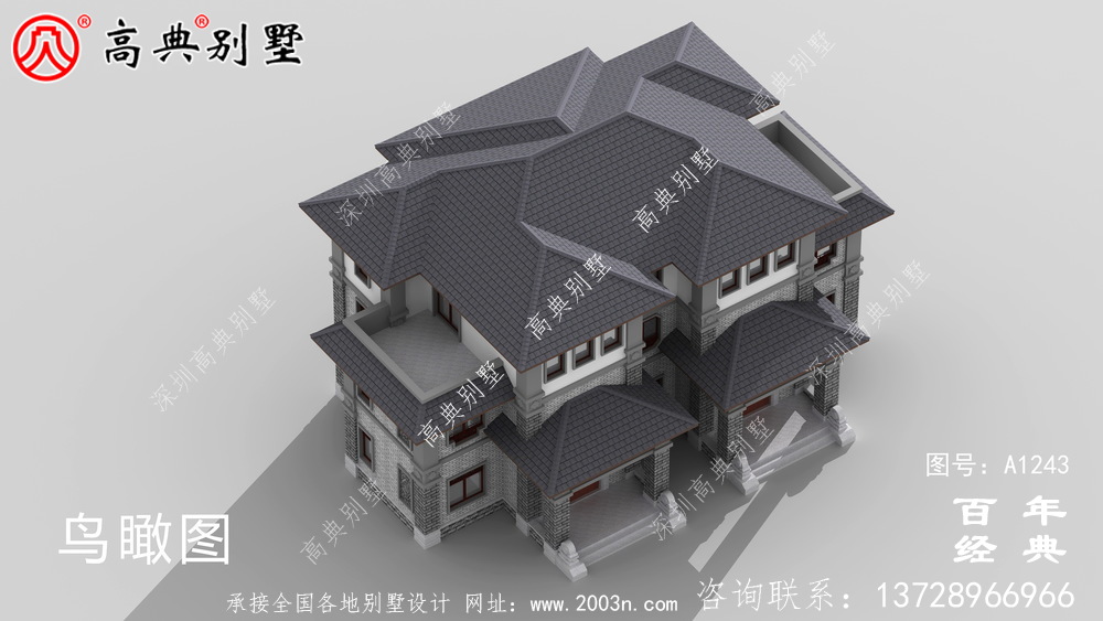 新中式三層農村別墅設計圖紙_新農村別墅家居設計