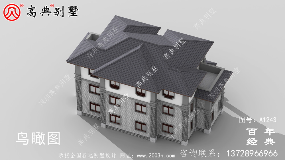 新中式三層農村別墅設計圖紙_新農村別墅家居設計