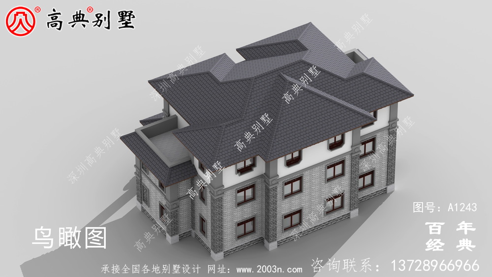 新中式三層農村別墅設計圖紙_新農村別墅家居設計