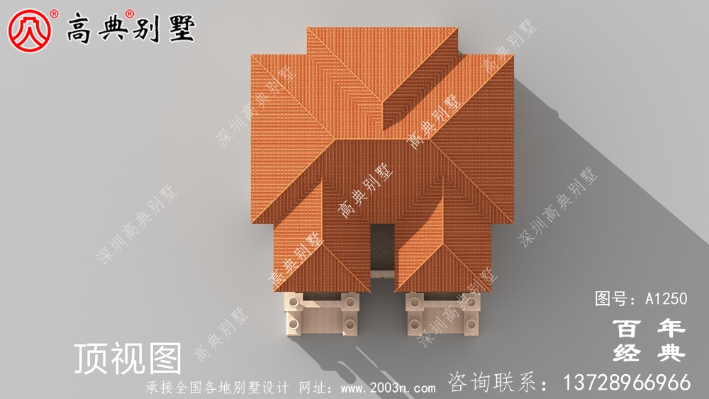 大氣雙拼三層歐式別墅外觀效果圖及施工圖設計_三層別墅設計圖