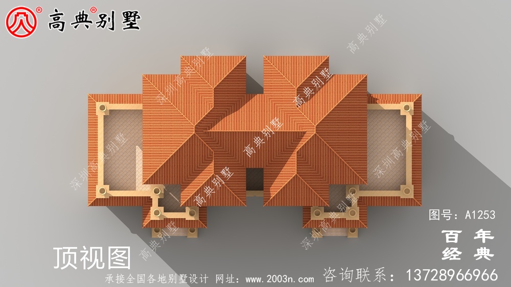 雙拼歐式三層復式別墅外觀設計效果圖_農村三層別墅圖紙