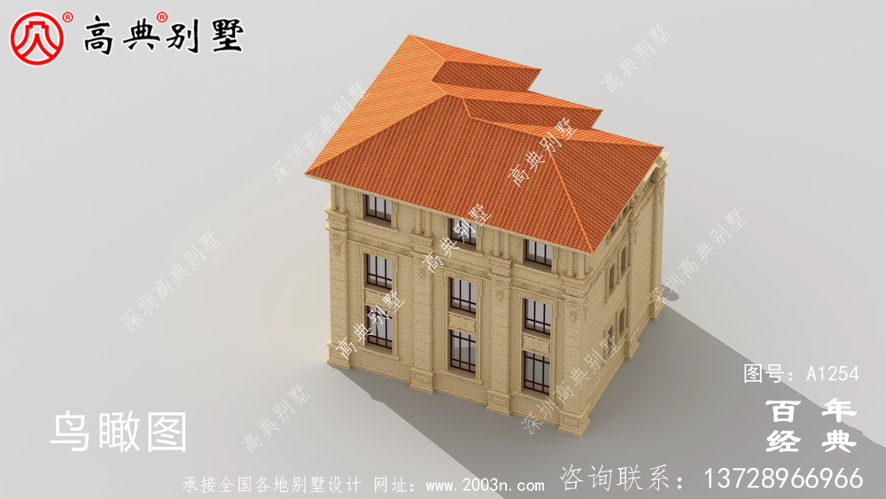 復式三層農村歐式別墅設計效果圖_農村三層別墅圖紙