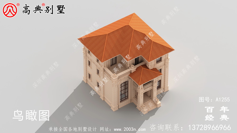 復式三層帶露臺歐式別墅設計圖紙及效果圖_三層別墅設計圖