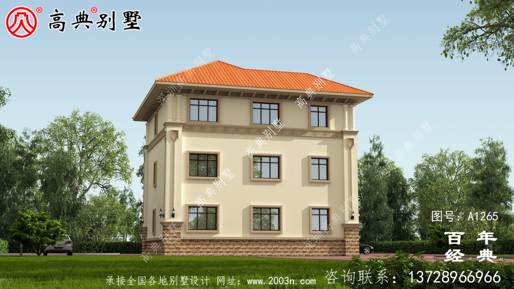 复式三层欧式别墅楼房设计图纸_三层别墅图纸