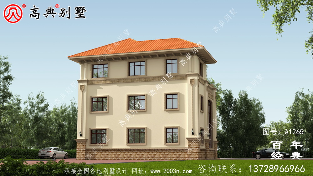 复式三层欧式别墅楼房设计图纸_三层别墅图纸