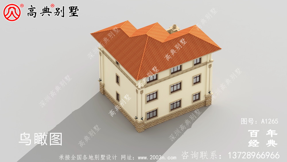复式三层欧式别墅楼房设计图纸_三层别墅图纸