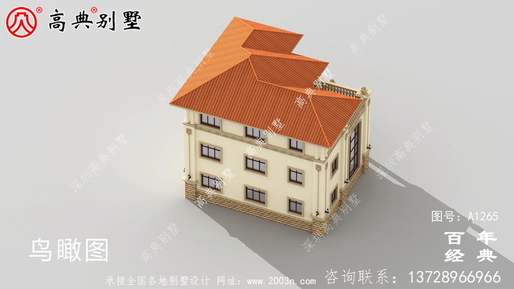复式三层欧式别墅楼房设计图纸_三层别墅图纸