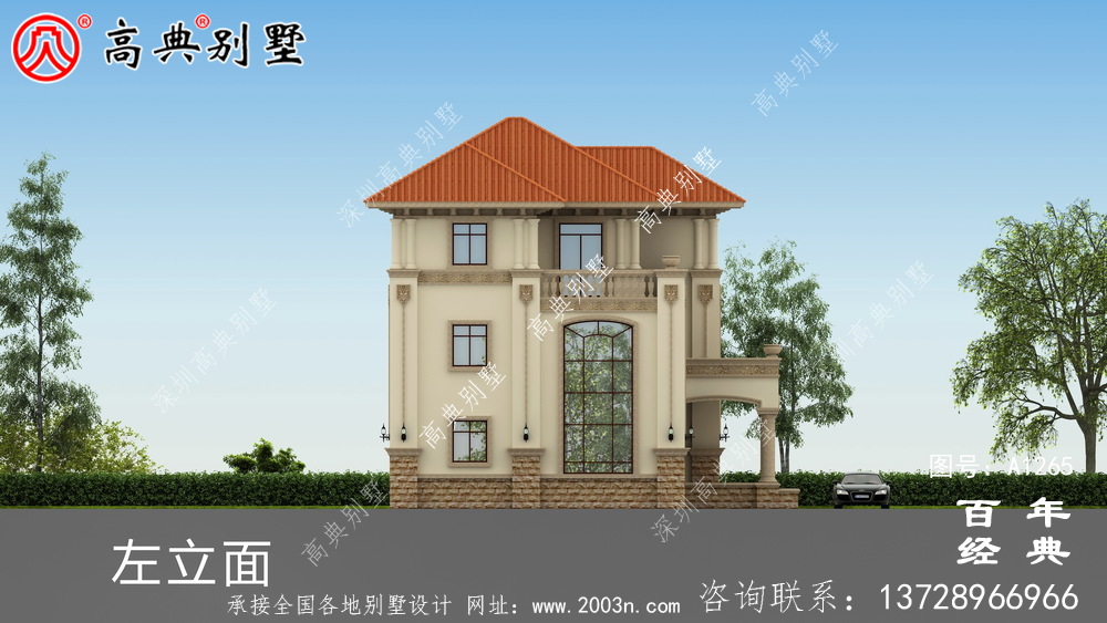 复式三层欧式别墅楼房设计图纸_三层别墅图纸
