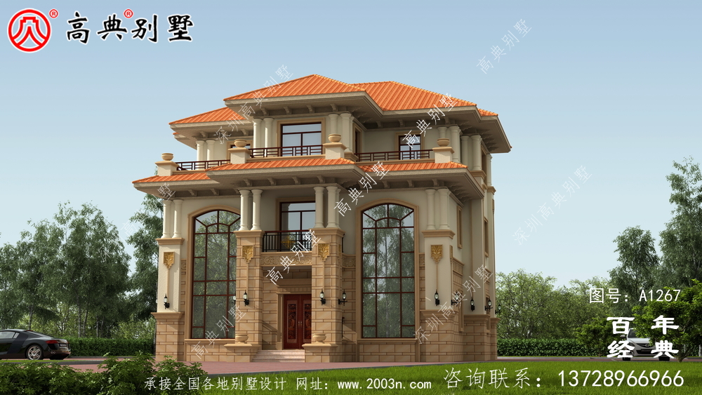 欧式三层复式别墅效果图_农村三层别墅图纸