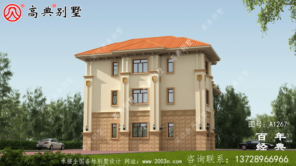 欧式三层复式别墅效果图_农村三层别墅图纸