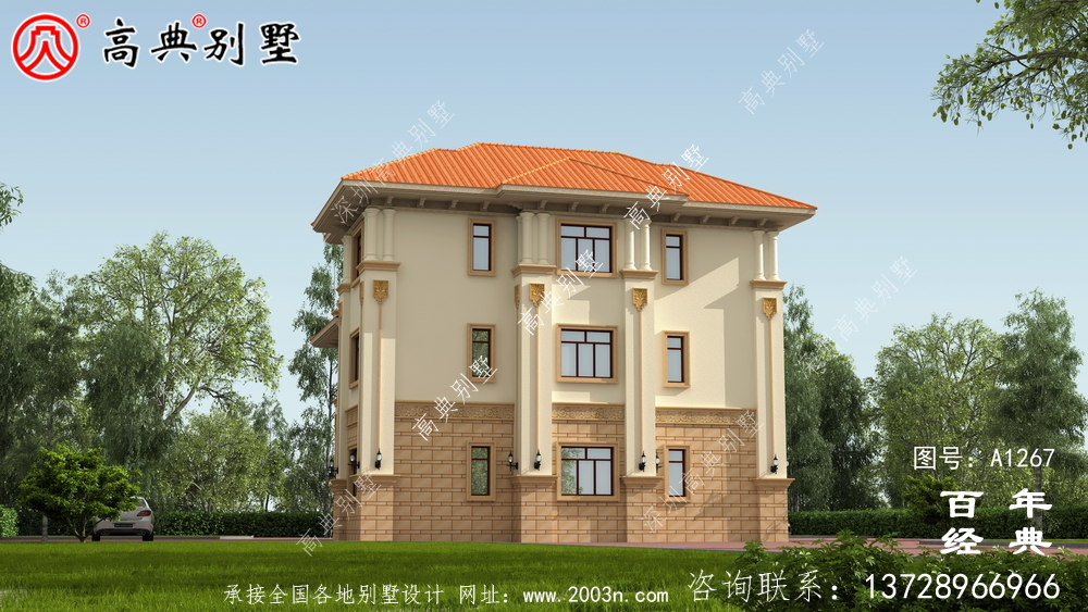 欧式三层复式别墅效果图_农村三层别墅图纸