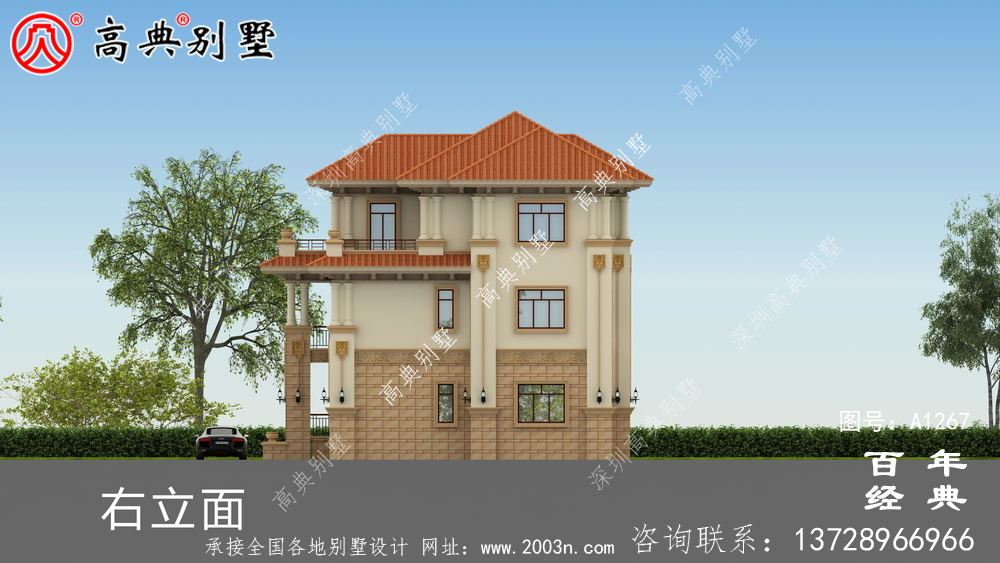 欧式三层复式别墅效果图_农村三层别墅图纸