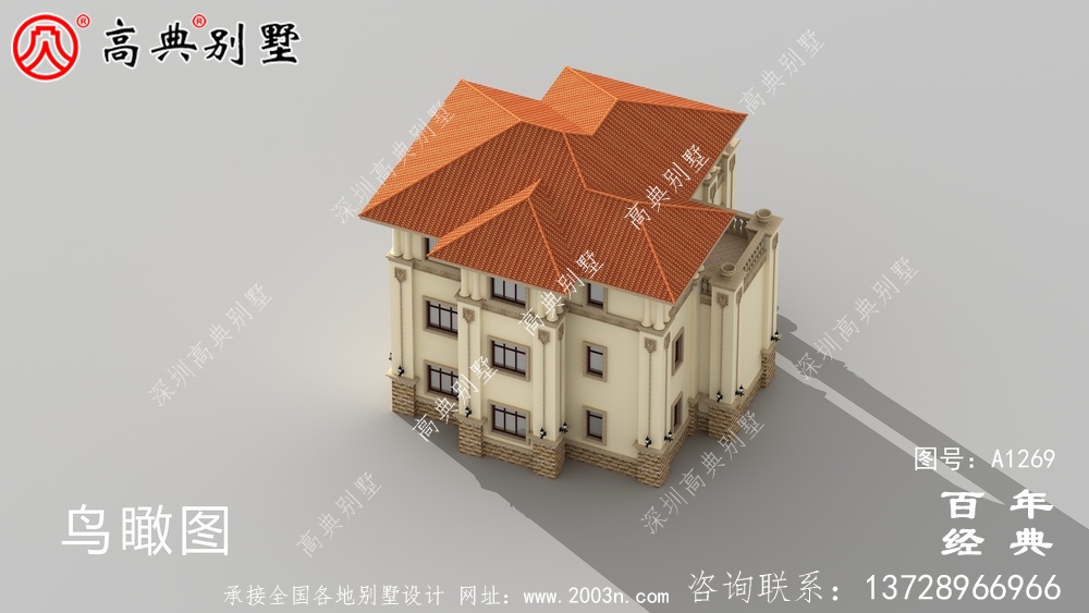 欧式风格三层别墅设计图纸_三层别墅图纸