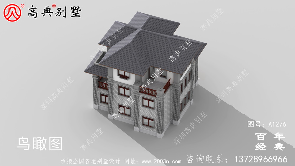新中式三层带车库农村别墅设计图纸及效果图_农村三层别墅图纸