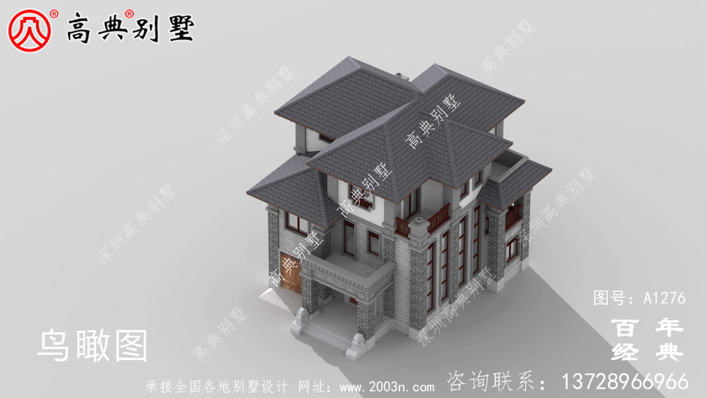 新中式三层带车库农村别墅设计图纸及效果图_农村三层别墅图纸