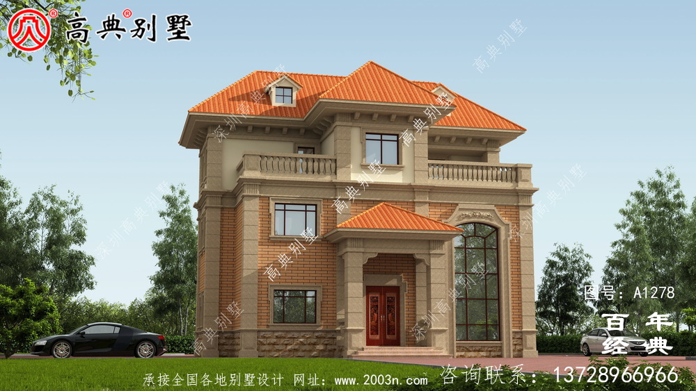 复式三层欧式小别墅效果图及施工图_新农村别墅户型图设计 复式三层欧式小别墅效果图及施工图_新农村别墅户型图设计