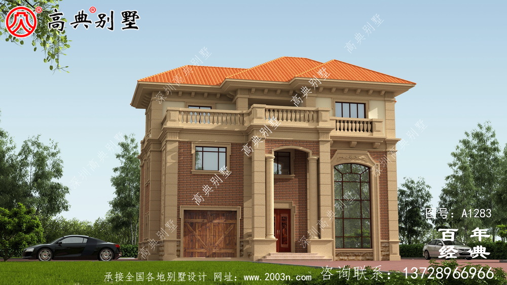 高档复式三层带车库欧式别墅设计图纸及效果图_农村三层别墅图纸 高档复式三层带车库欧式别墅设计图纸及效果图_农村三层别墅图纸