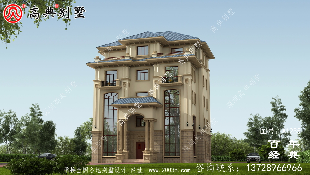 復式精致五層歐式別墅設計圖紙_農村三層別墅圖紙