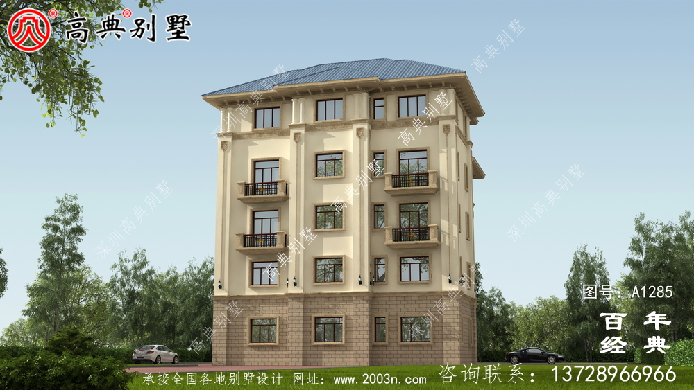 復式精致五層歐式別墅設計圖紙_農村三層別墅圖紙