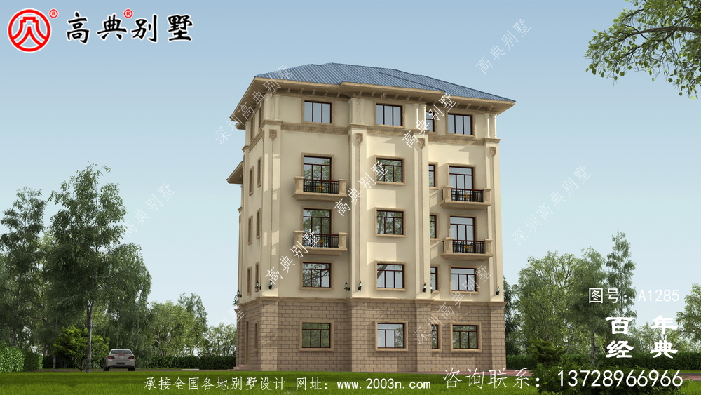 復式精致五層歐式別墅設計圖紙_農村三層別墅圖紙