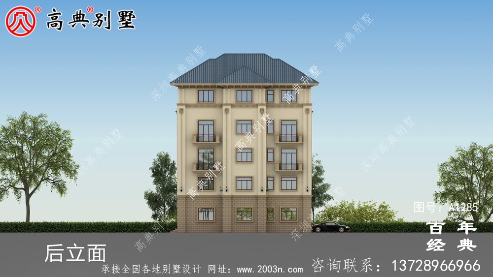復式精致五層歐式別墅設計圖紙_農村三層別墅圖紙