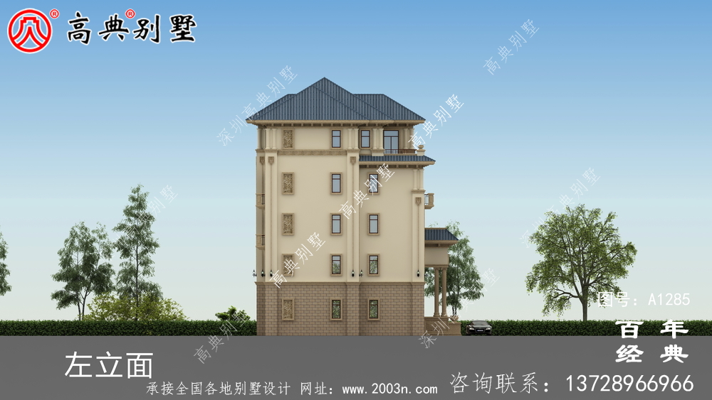 復式精致五層歐式別墅設計圖紙_農村三層別墅圖紙