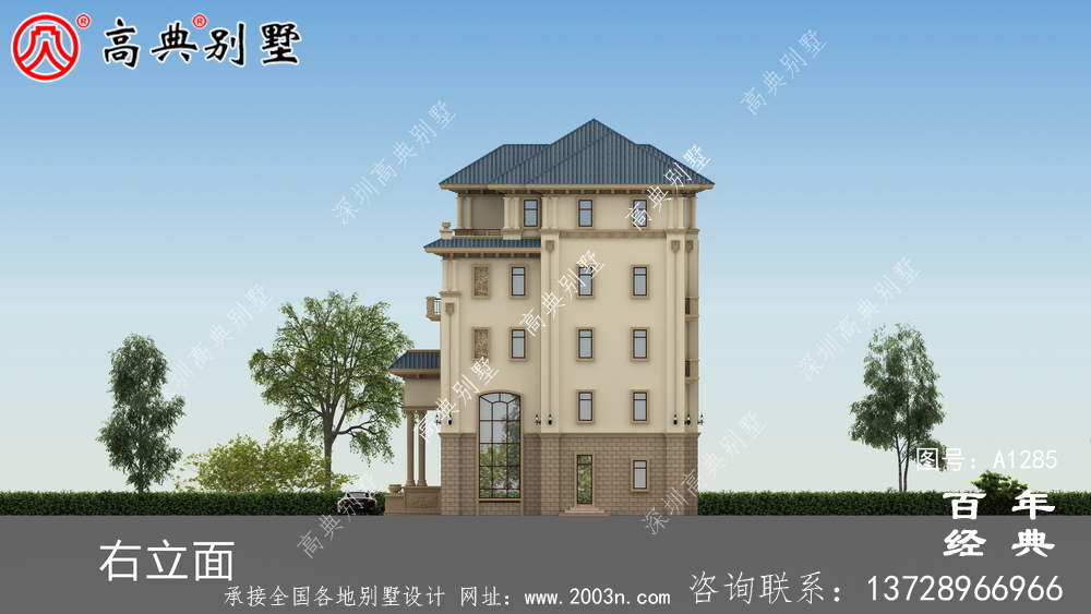 復式精致五層歐式別墅設計圖紙_農村三層別墅圖紙