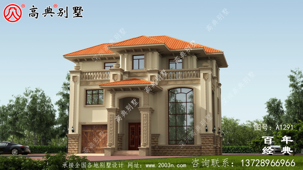 新农村三层复式别墅外观效果图及施工图设计_农村三层别墅设计图 新农村三层复式别墅外观效果图及施工图设计_农村三层别墅设计图