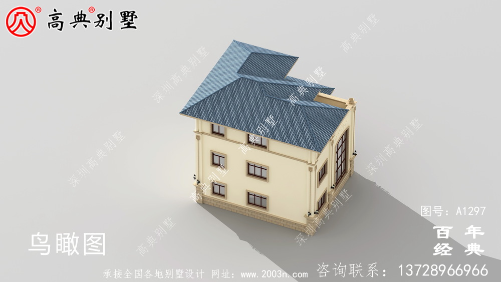 复式三层欧式别墅外观效果图及施工图设计_农村三层别墅设计图