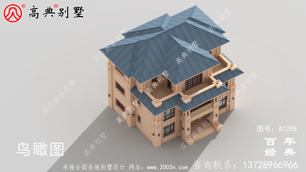 三层欧式别墅外观效果图及施工图设计_农村三层别墅设计图