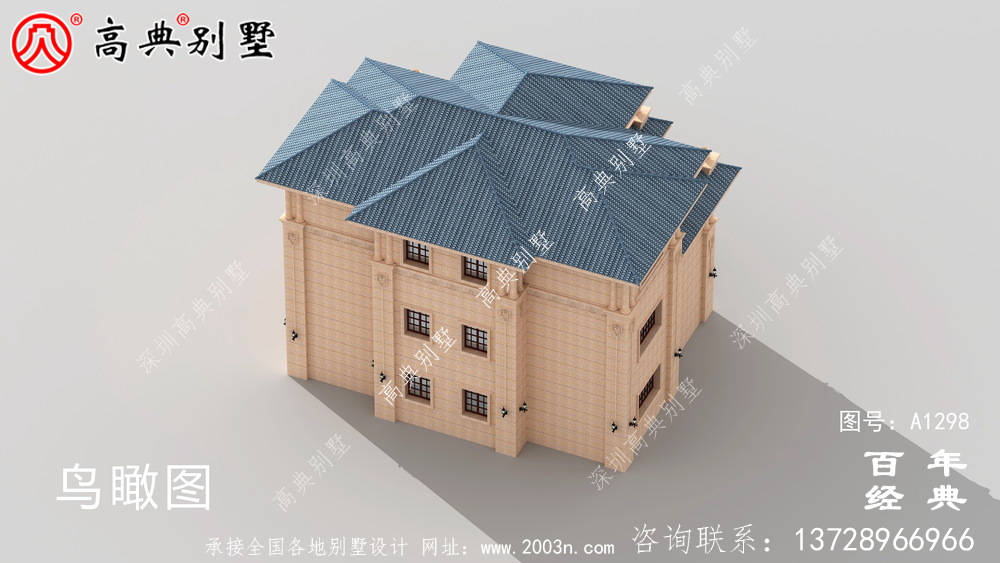 三层欧式别墅外观效果图及施工图设计_农村三层别墅设计图