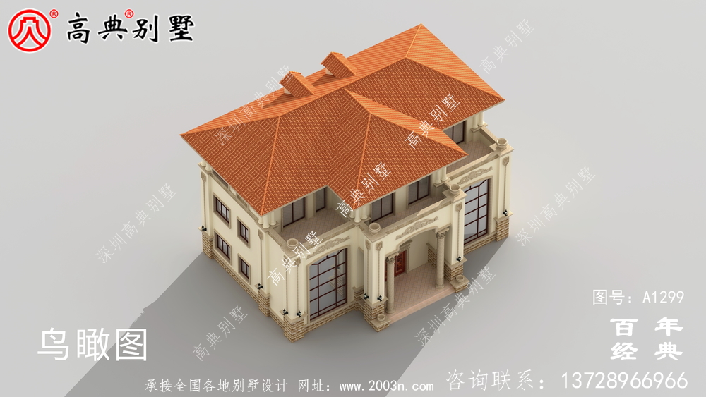 三层复式双拼欧式别墅外观效果图及施工图设计_农村三层别墅设计图