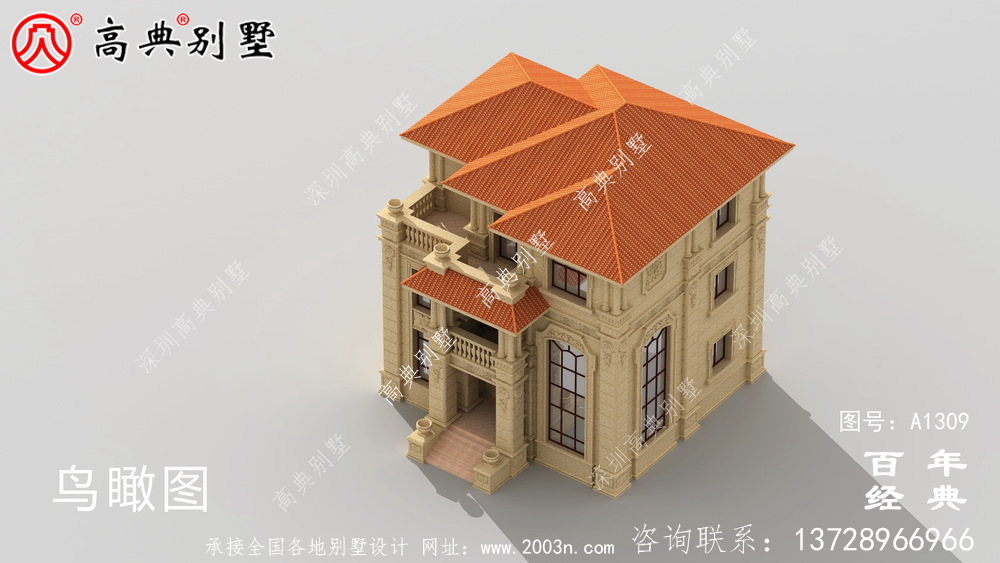 新中式三层复式大气欧式别墅施工图设计_农村三层别墅设计图
