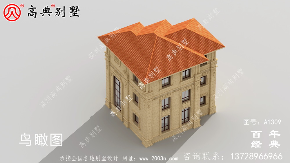 新中式三层复式大气欧式别墅施工图设计_农村三层别墅设计图