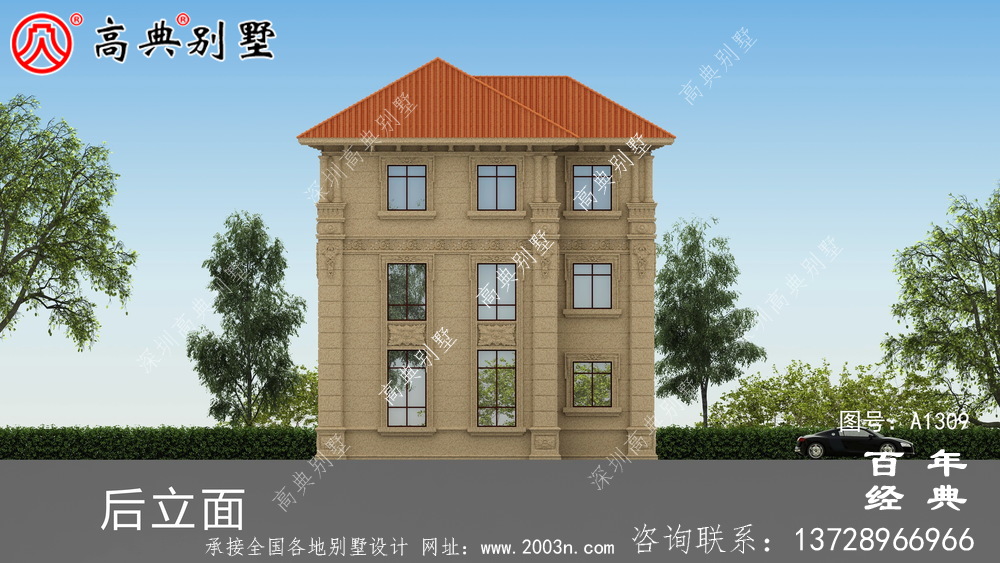 新中式三层复式大气欧式别墅施工图设计_农村三层别墅设计图