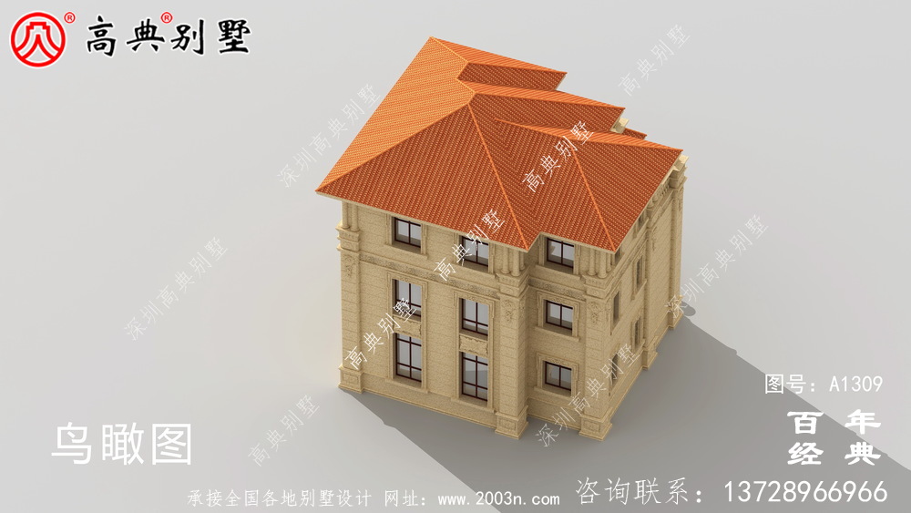 新中式三层复式大气欧式别墅施工图设计_农村三层别墅设计图