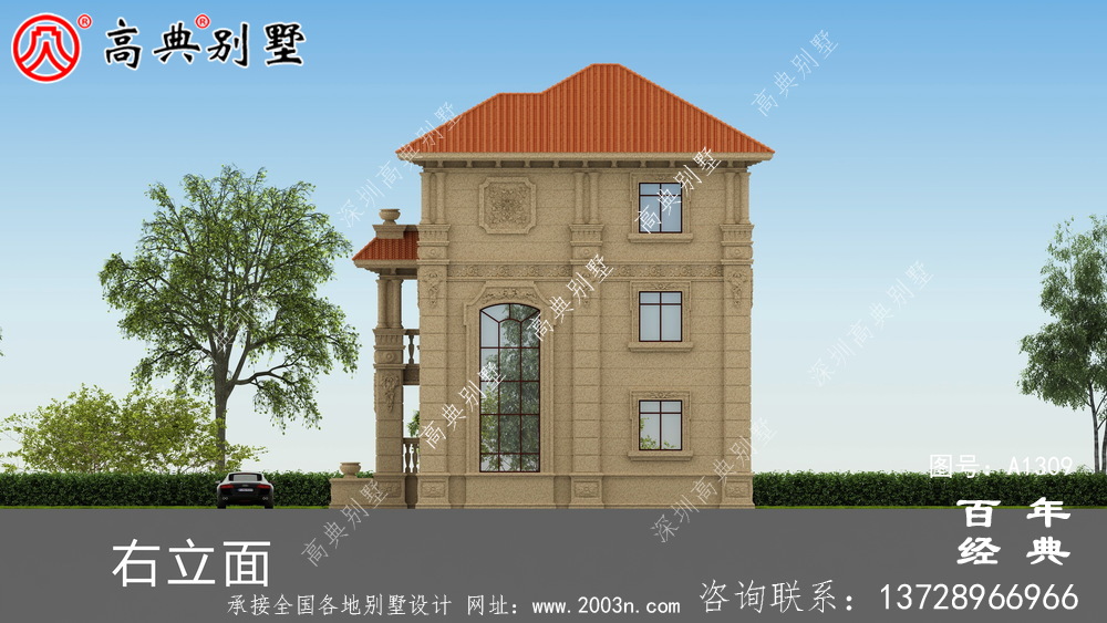 新中式三层复式大气欧式别墅施工图设计_农村三层别墅设计图