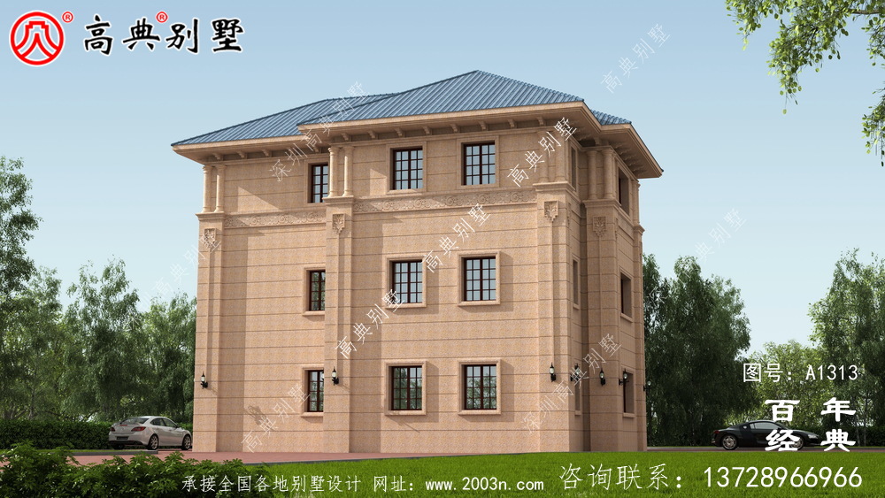 低调奢华三层复式农村别墅设计图纸及效果图_农村三层别墅图纸