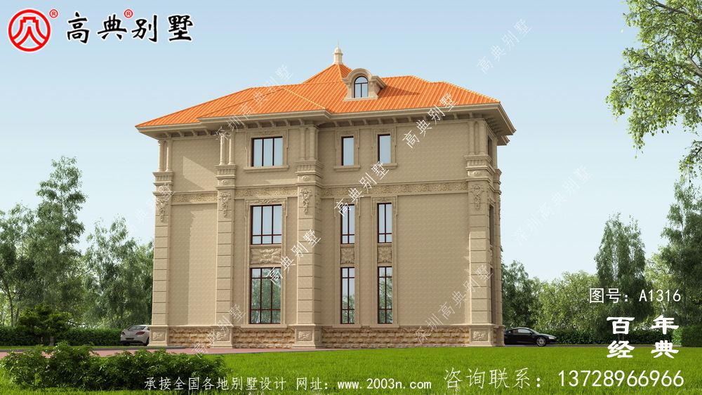 豪华复式三层欧式别墅设计图纸及效果图_农村三层别墅图纸