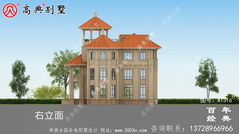 豪华复式三层欧式别墅设计图纸及效果图_农村三层别墅图纸