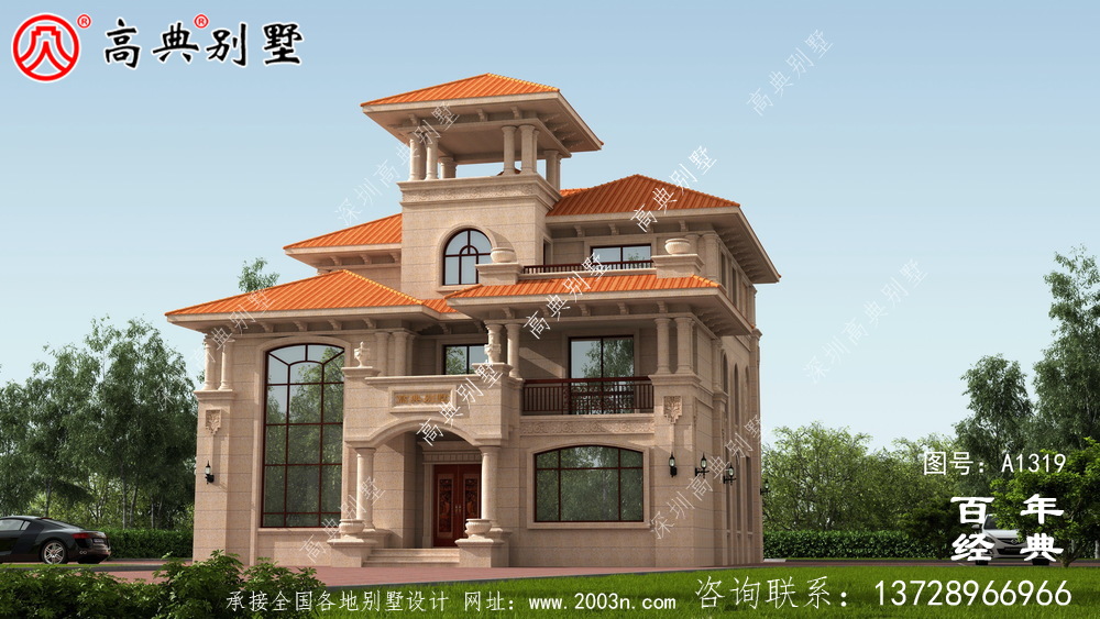 复式三层农村别墅设计图纸及效果图_农村三层别墅设计