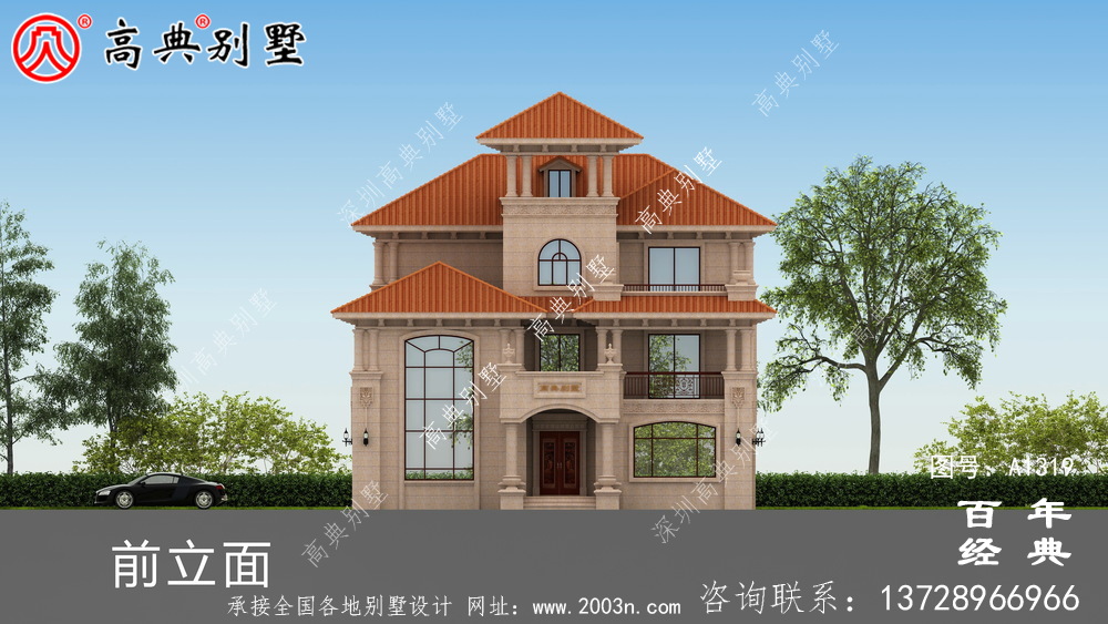 复式三层农村别墅设计图纸及效果图_农村三层别墅设计