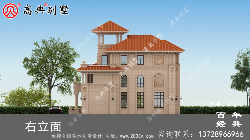 复式三层农村别墅设计图纸及效果图_农村三层别墅设计