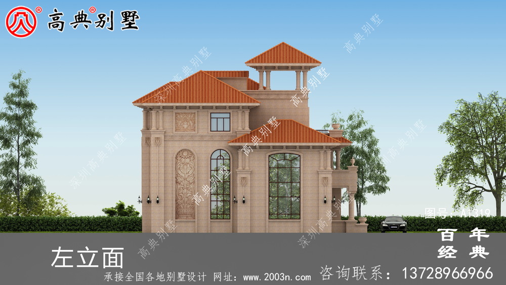 复式三层农村别墅设计图纸及效果图_农村三层别墅设计