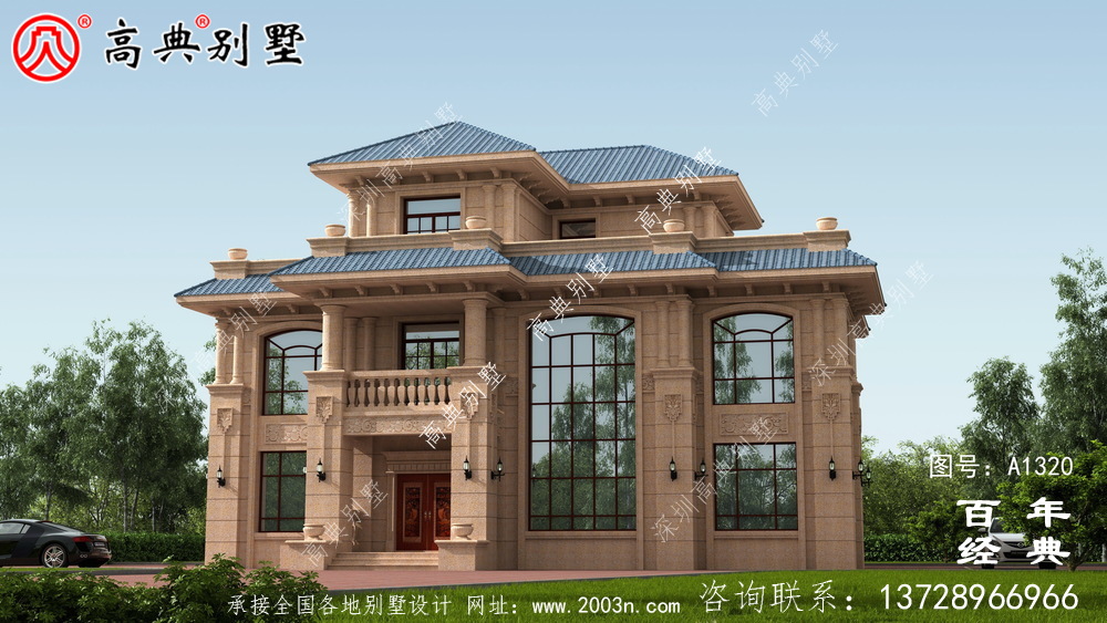 复式清新三层欧式别墅设计图纸及效果图_农村三层别墅图纸