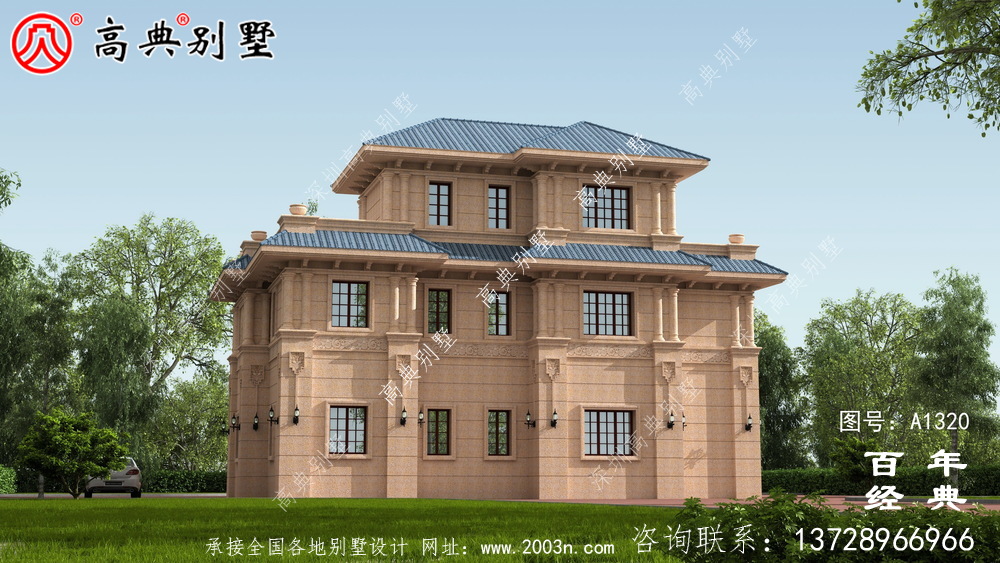 复式清新三层欧式别墅设计图纸及效果图_农村三层别墅图纸