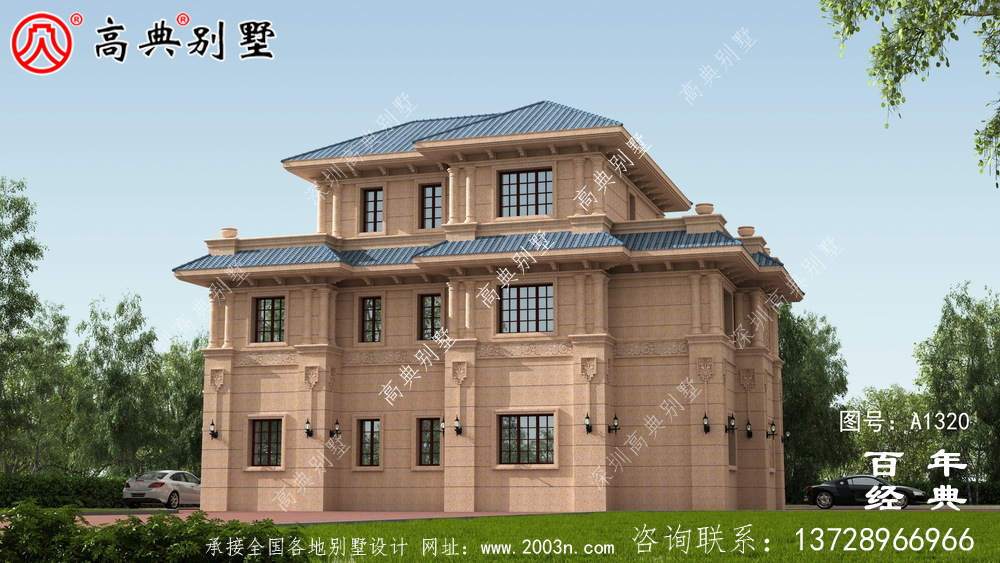 复式清新三层欧式别墅设计图纸及效果图_农村三层别墅图纸