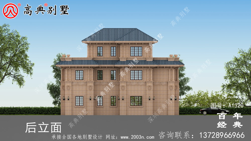 复式清新三层欧式别墅设计图纸及效果图_农村三层别墅图纸