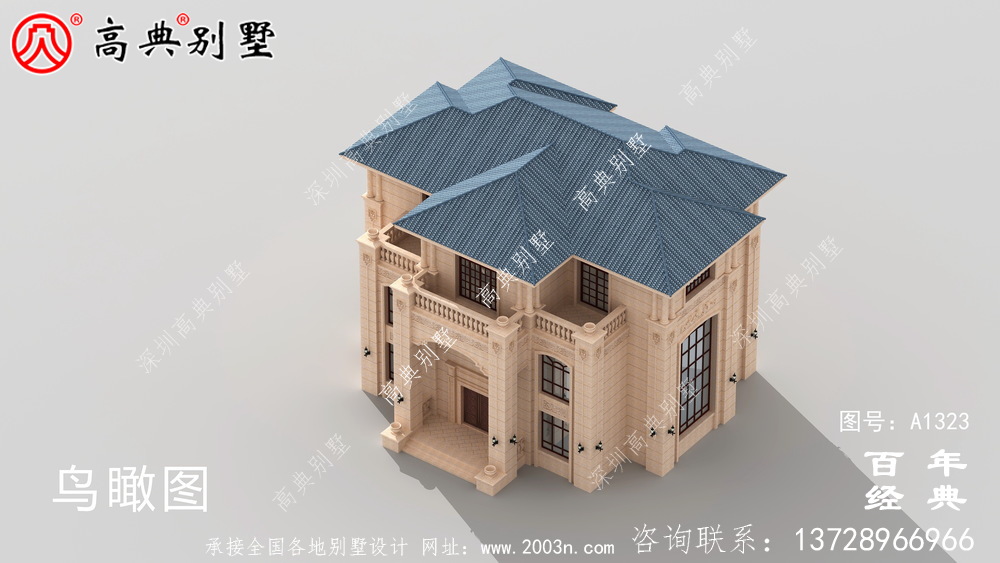 歐式三層復式小別墅外觀設計圖_農村三層別墅設計圖